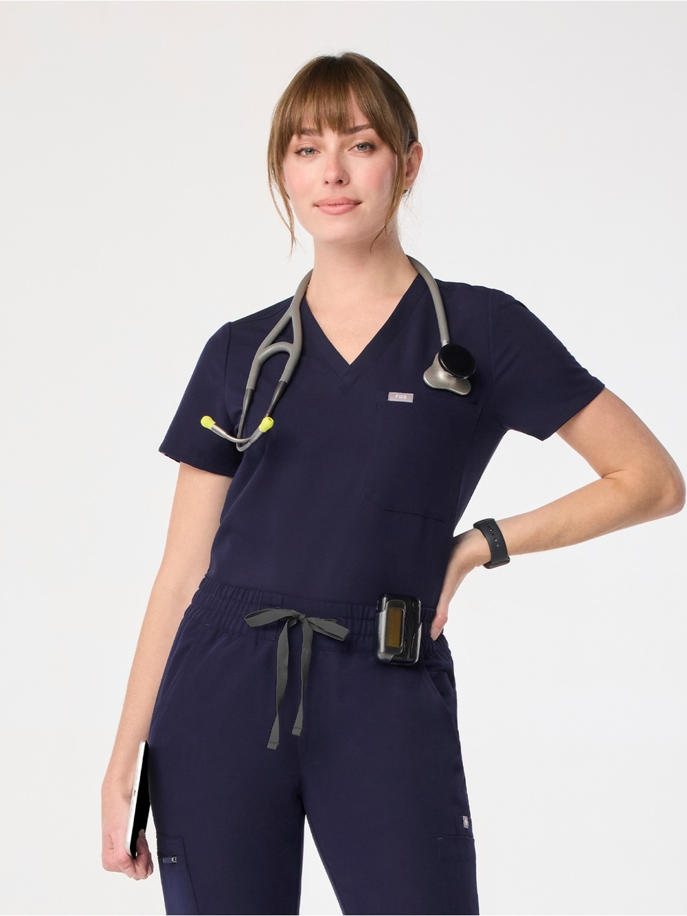 Figs Catarina Scrub Top in Navy